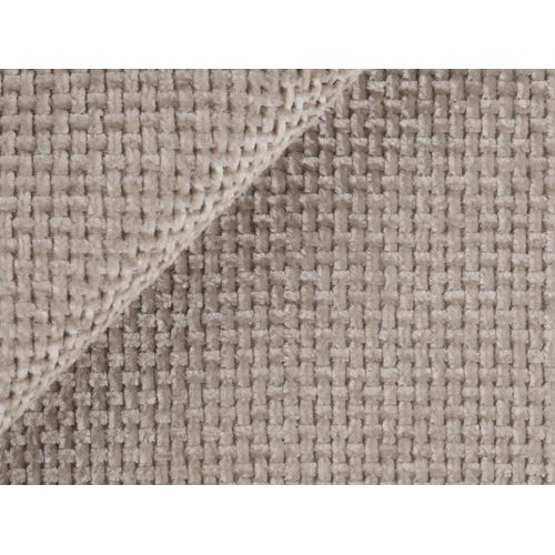 Canapé 3 Places Miki En Tissu Chenille Beige Foncé