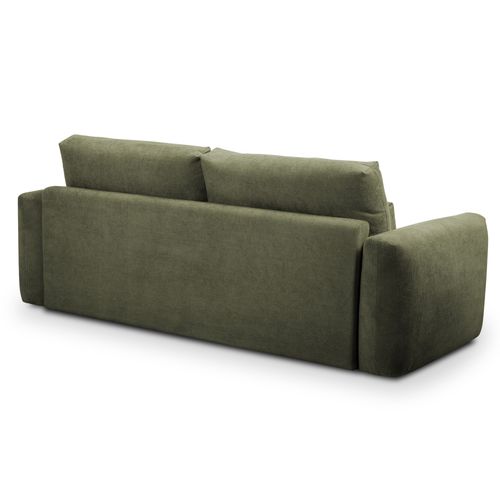 Canapé 3 Places Miki En Tissu Chenille Vert