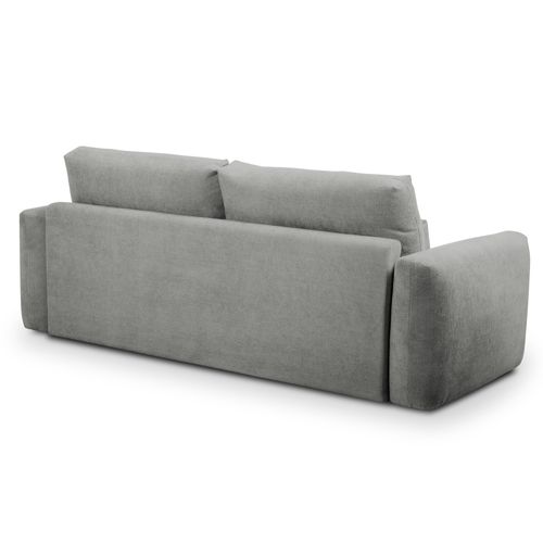 Canapé 3 Places Miki En Tissu Chenille Gris Clair