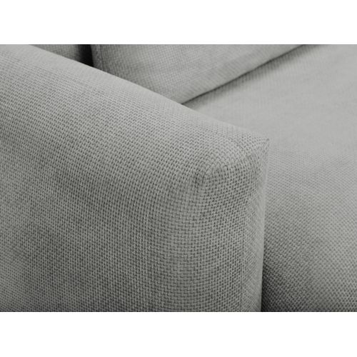 Canapé 3 Places Miki En Tissu Chenille Gris Clair