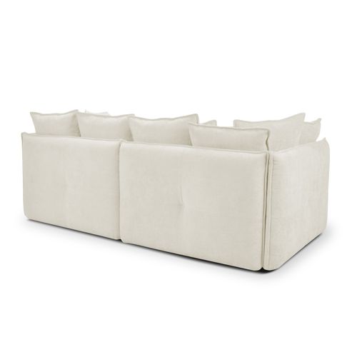 Canapé 3 Places Nana En Tissu Chenille Beige Clair