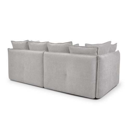 Canapé 3 Places Nana En Tissu Chenille Gris Clair