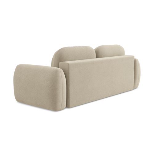 Canapé 3 Places Convertible Pele En Tissu Bouclette Beige Foncé