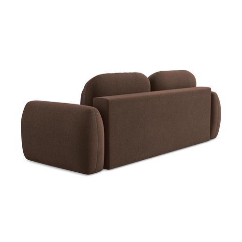 Canapé 3 Places Convertible Pele En Tissu Bouclette Taupe