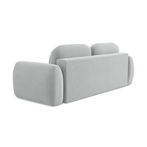 Canapé 3 Places Convertible Pele En Tissu Bouclette Gris Clair