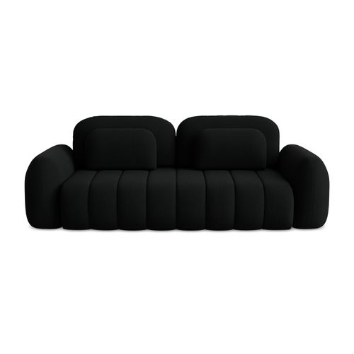 Canapé 3 Places Convertible Pele En Tissu Bouclette Noir
