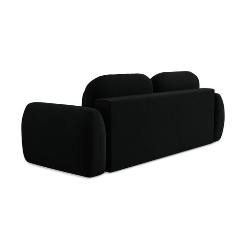 Canapé 3 Places Convertible Pele En Tissu Bouclette Noir