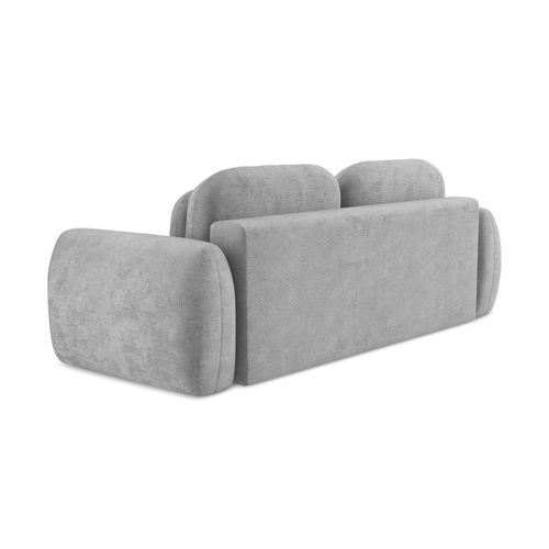 Canapé 3 Places Convertible Pele En Tissu Chenille Gris Clair