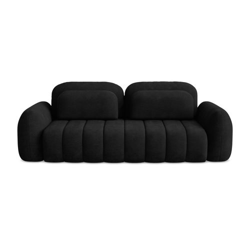 Canapé 3 Places Convertible Pele En Tissu Chenille Noir