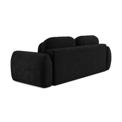 Canapé 3 Places Convertible Pele En Tissu Chenille Noir