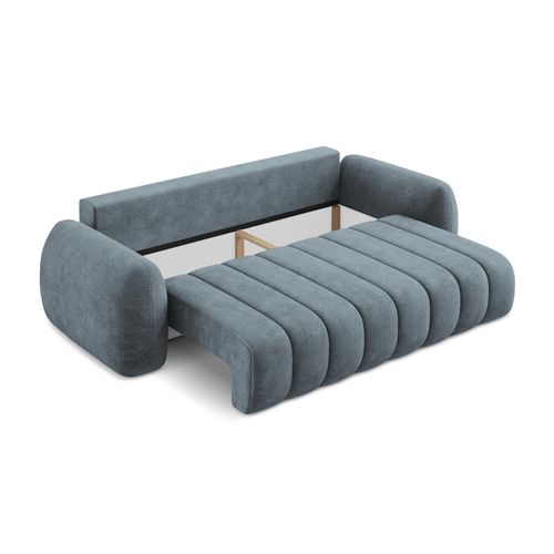 Canapé 3 Places Convertible Pele En Tissu Chenille Jeans