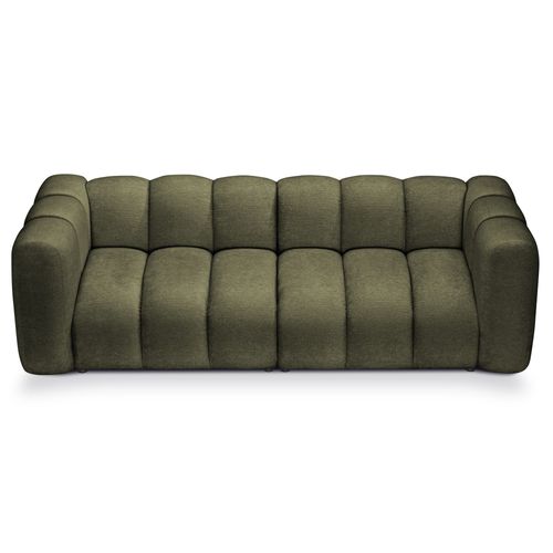 Canapé Modulable 3 Places Maka En Tissu Chenille Olive