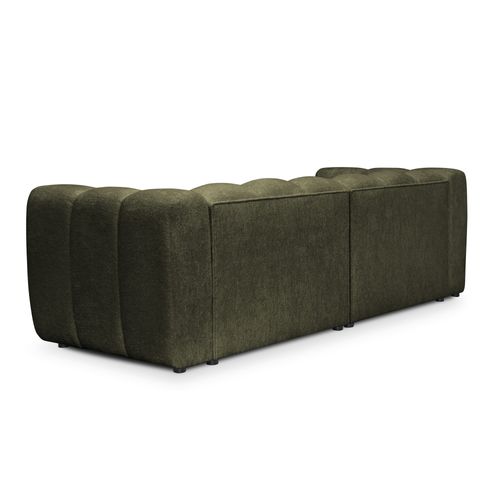 Canapé Modulable 3 Places Maka En Tissu Chenille Olive