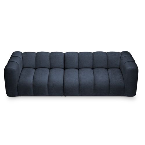 Canapé Modulable 4 Places Maka En Tissu Chenille Bleu