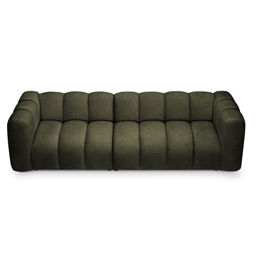 Canapé Modulable 4 Places Maka En Tissu Chenille Olive