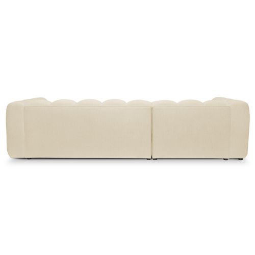 Canapé Modulable 5 Places Maka En Tissu Chenille Beige Clair