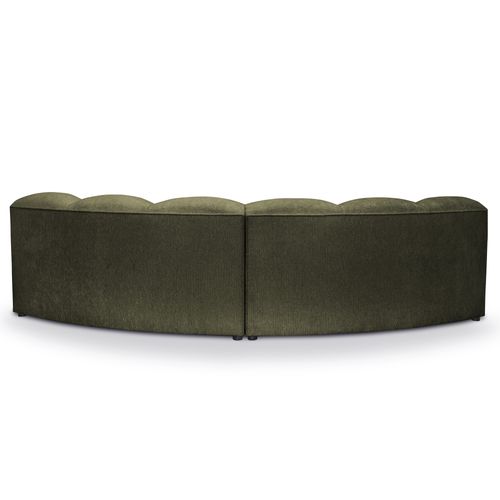 Canapé D'angle Modulaire 3 Places Reversible Maka En Tissu Chenille Olive