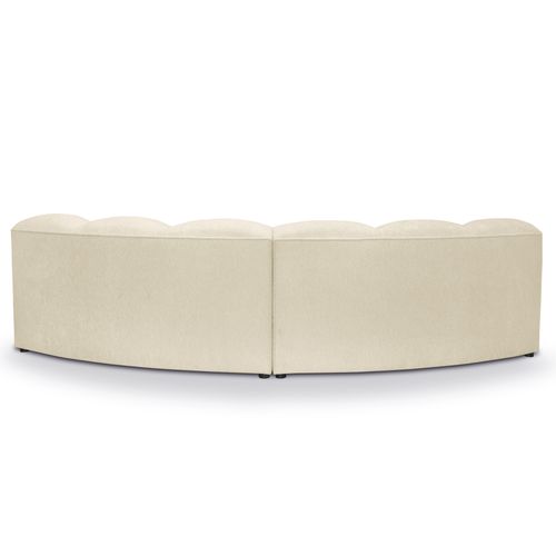 Canapé D'angle Modulaire 3 Places Reversible Maka En Tissu Chenille Beige Clair