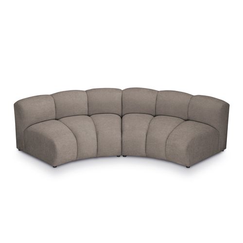 Canapé D'angle Modulaire 3 Places Reversible Maka En Tissu Chenille Beige