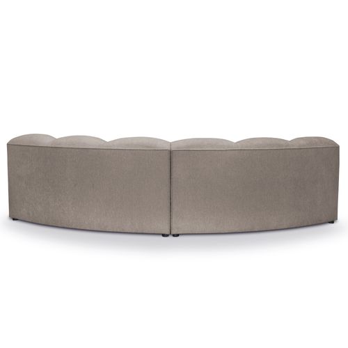 Canapé D'angle Modulaire 3 Places Reversible Maka En Tissu Chenille Beige