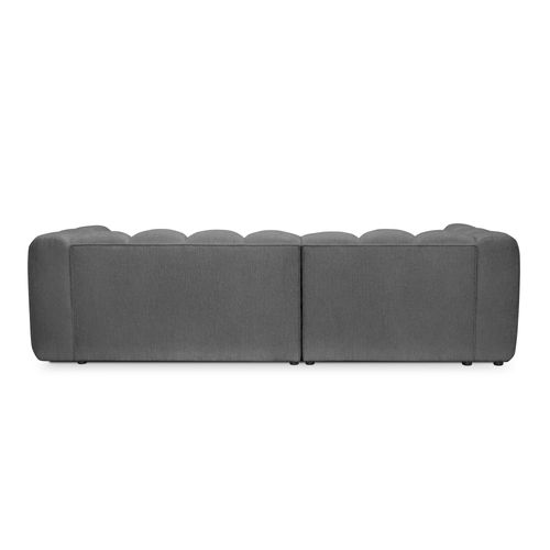 Canapé D'angle 3 Places Modulaire Gauche Maka En Tissu Chenille Gris Foncé