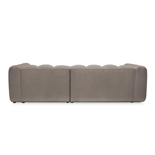 Canapé D'angle 4 Places Modulaire Droit Maka En Tissu Chenille Beige