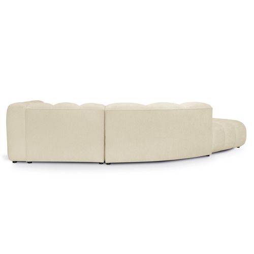 Canapé D'angle 4 Places Modulaire Droit Maka En Tissu Chenille Beige Clair