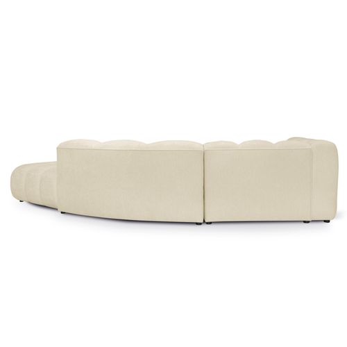 Canapé D'angle 4 Places Modulaire Gauche Maka En Tissu Chenille Beige Clair