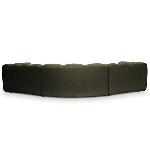 Canapé Modulable 5 Places Maka En Tissu Chenille Olive
