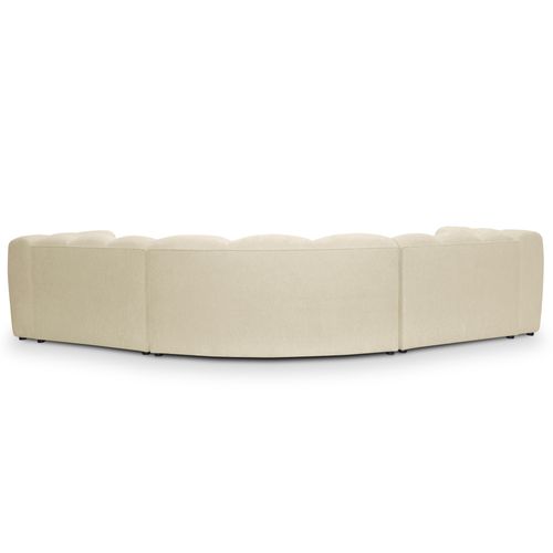 Canapé Modulable 5 Places Maka En Tissu Chenille Beige Clair