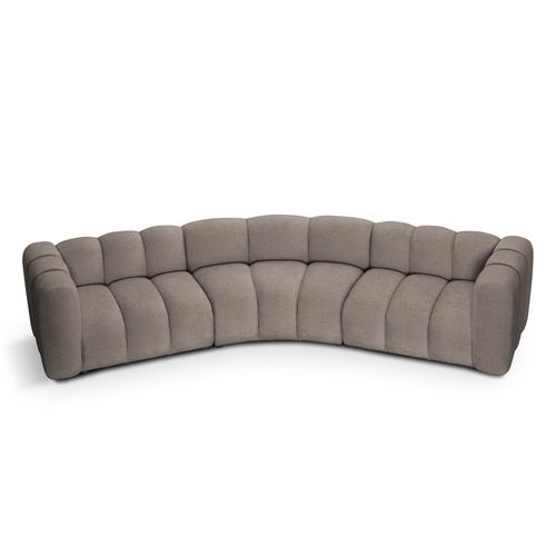 Canapé Modulable 5 Places Maka En Tissu Chenille Beige