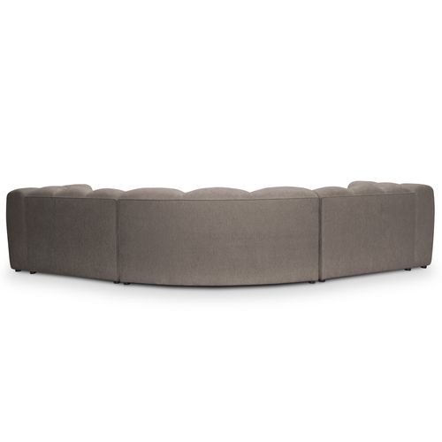 Canapé Modulable 5 Places Maka En Tissu Chenille Beige