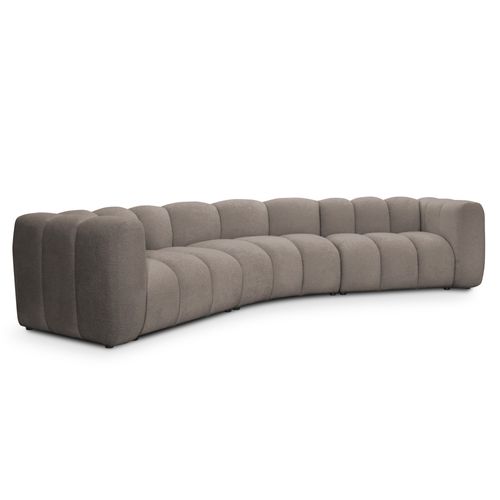 Canapé Modulable 5 Places Maka En Tissu Chenille Beige