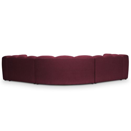 Canapé Modulable 5 Places Maka En Tissu Chenille Bourgogne