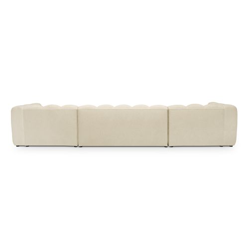 Canapé Panoramique 4 Places Modulaire Maka En Tissu Chenille Beige Clair