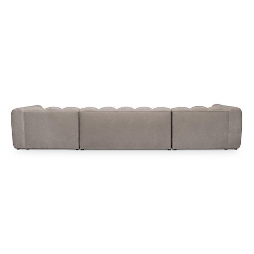 Canapé Panoramique 4 Places Modulaire Maka En Tissu Chenille Beige