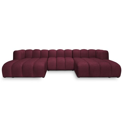 Canapé Panoramique 4 Places Modulaire Maka En Tissu Chenille Bourgogne