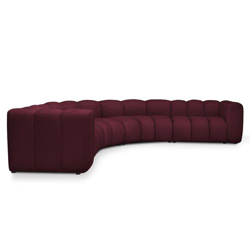 Canapé Modulable 5 Places Maka En Tissu Chenille Bourgogne