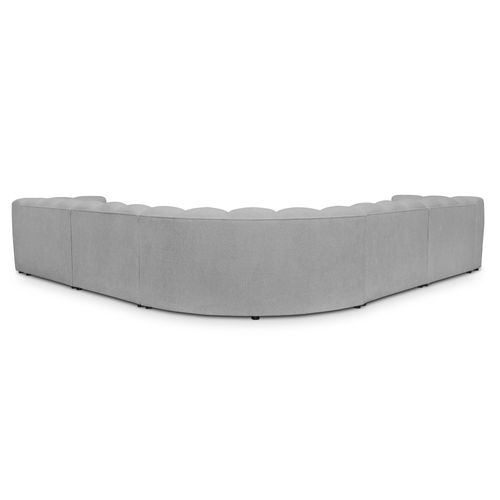 Canapé Modulable 5 Places Maka En Tissu Chenille Gris Clair