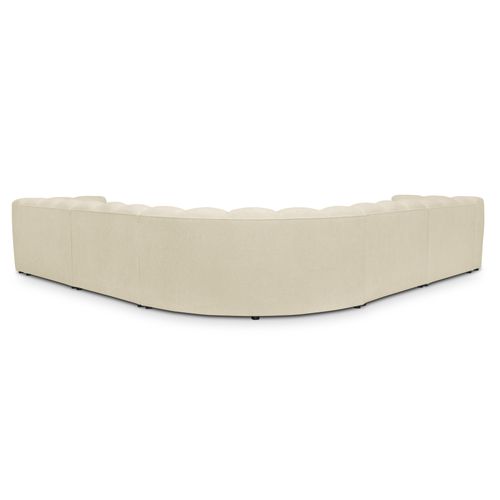 Canapé Modulable 5 Places Maka En Tissu Chenille Beige Clair