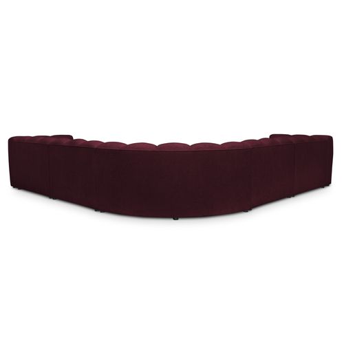 Canapé Modulable 5 Places Maka En Tissu Chenille Bourgogne