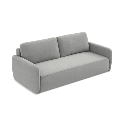 Canapé 3 Places Convertible Lilo En Tissu Texturé Gris Clair