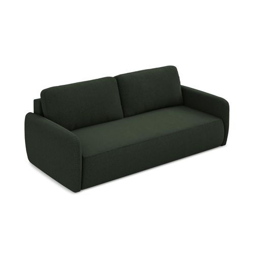 Canapé 3 Places Convertible Lilo En Tissu Texturé Bouteille Verte