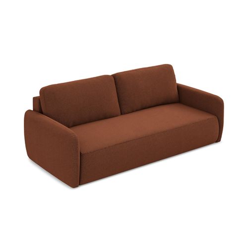 Canapé 3 Places Convertible Lilo En Tissu Texturé Terre Cuite