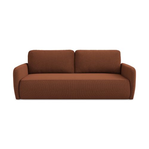 Canapé 3 Places Convertible Lilo En Tissu Texturé Terre Cuite