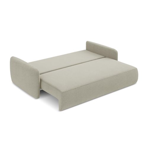 Canapé 3 Places Convertible Lilo En Tissu Texturé Beige Clair