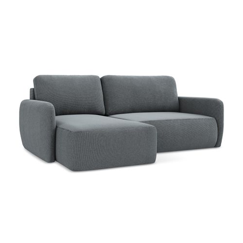 Canapé D’angle 2 Places Gauche Convertible Lilo En Tissu Texturé Jeans