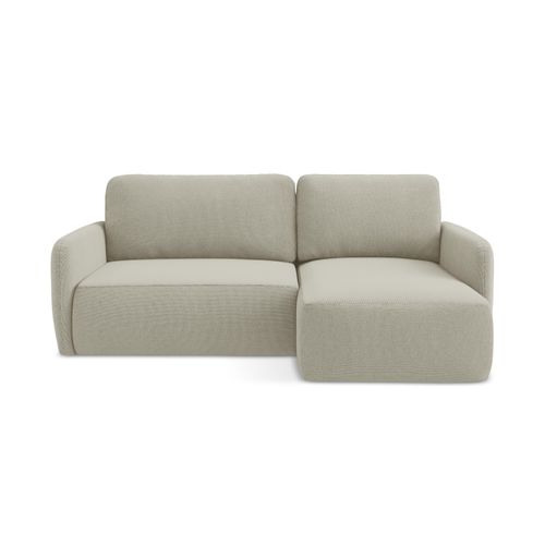 Canapé D'angle Droit Convertible Lilo En Tissu Texturé Beige Clair