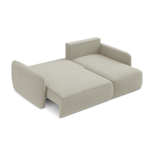 Canapé D'angle Droit Convertible Lilo En Tissu Texturé Beige Clair