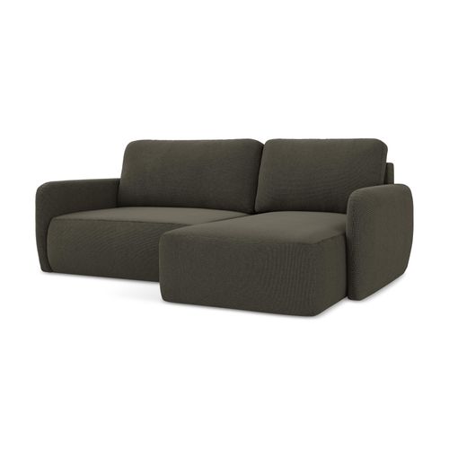 Canapé D'angle Droit Convertible Lilo En Tissu Texturé Taupe